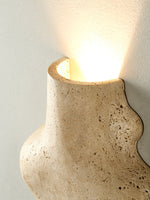 Travertine Abstract Wall Sconce with Warm Ambient Glow