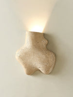 Travertine Abstract Wall Sconce with Warm Ambient Glow