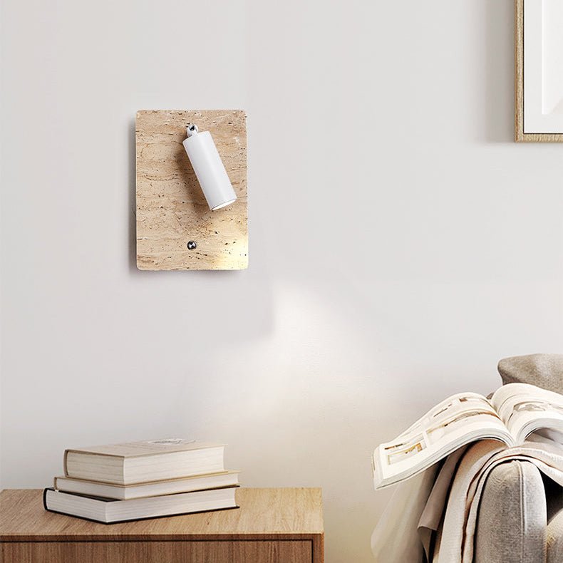 Travertine Axis Directional Wall Sconce in Natural Stone