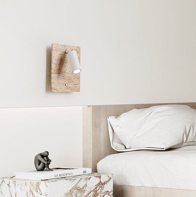Travertine Axis Directional Wall Sconce in Natural Stone