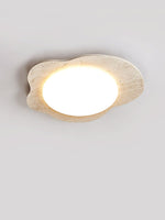 Travertine Cloud Flush Mount Ceiling Light in Natural Yellow Stone