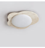 Travertine Cloud Flush Mount Ceiling Light in Natural Yellow Stone
