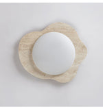 Travertine Cloud Flush Mount Ceiling Light in Natural Yellow Stone