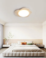 Travertine Cloud Flush Mount Ceiling Light in Natural Yellow Stone