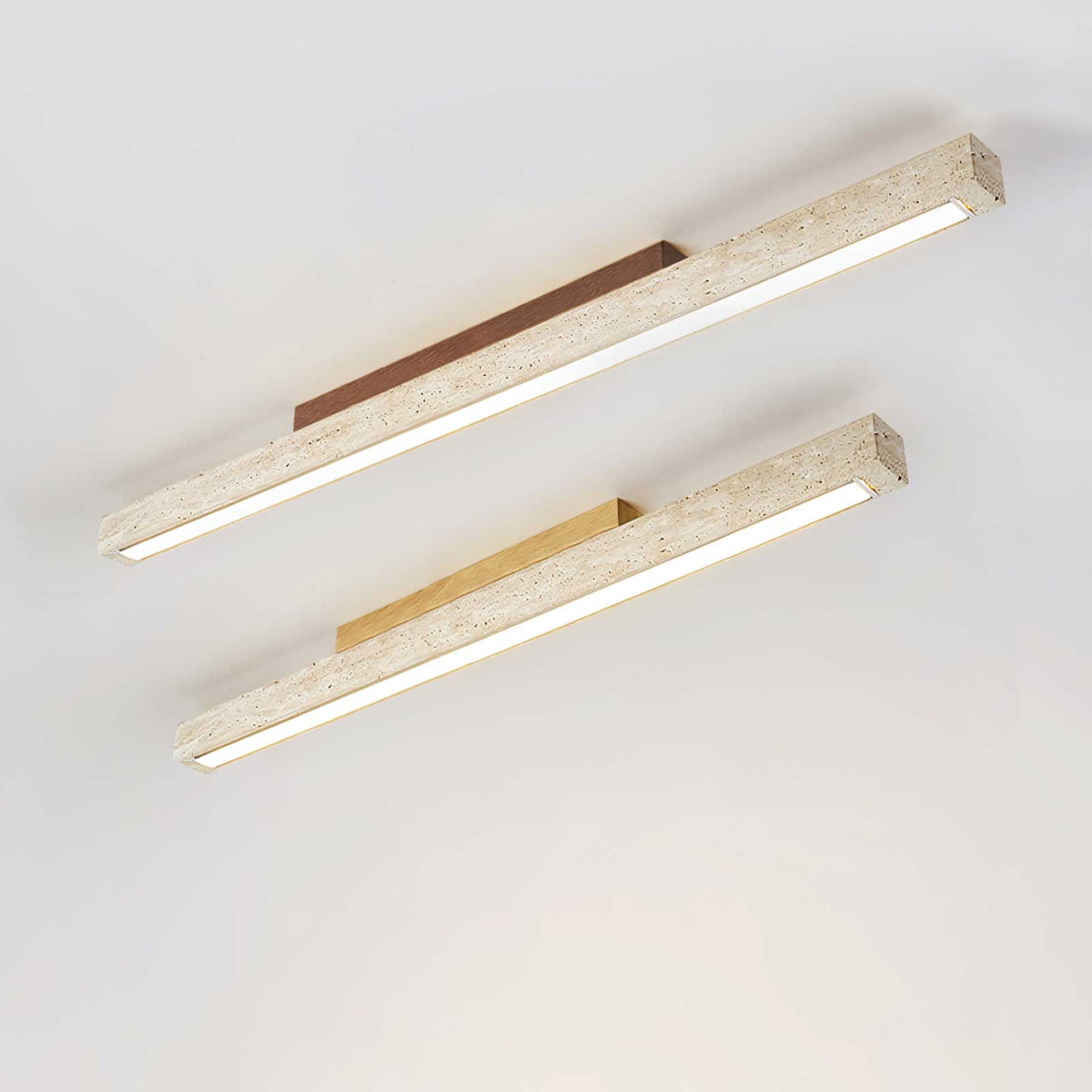 Travertine Linear Ceiling Light – Natural Stone LED Fixture for Modern Interiors