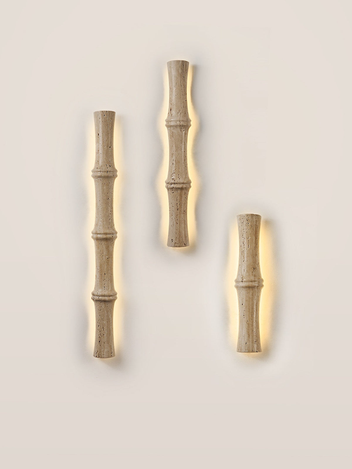 Travertine Column Glow Wall Sconce – Modern Stone LED Wall Light