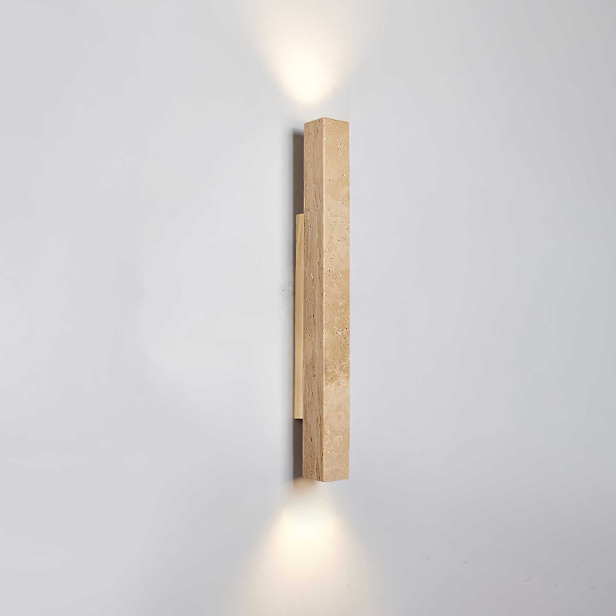 Travertine Column Wall Sconce in Yellow Travertine