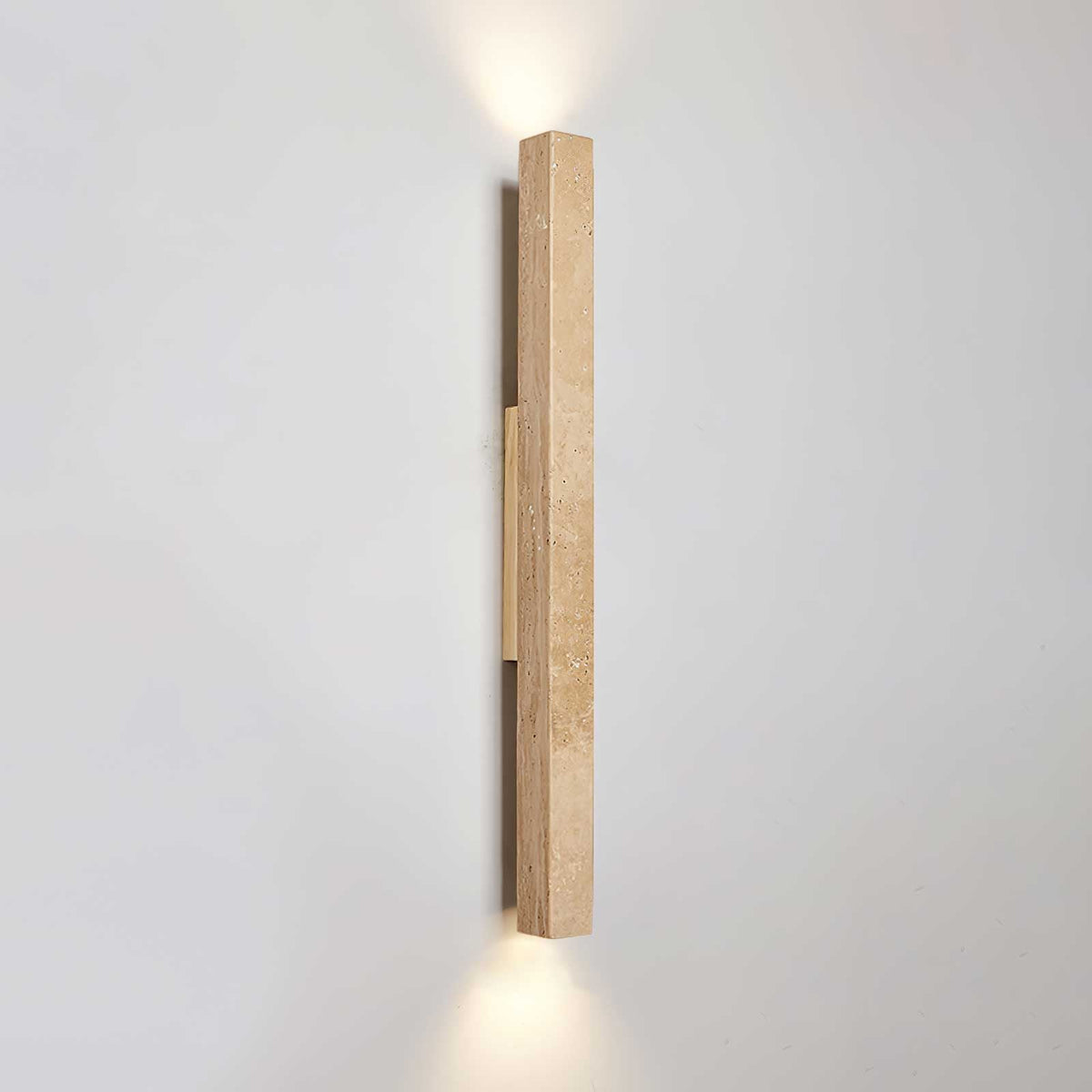 Travertine Column Wall Sconce in Yellow Travertine