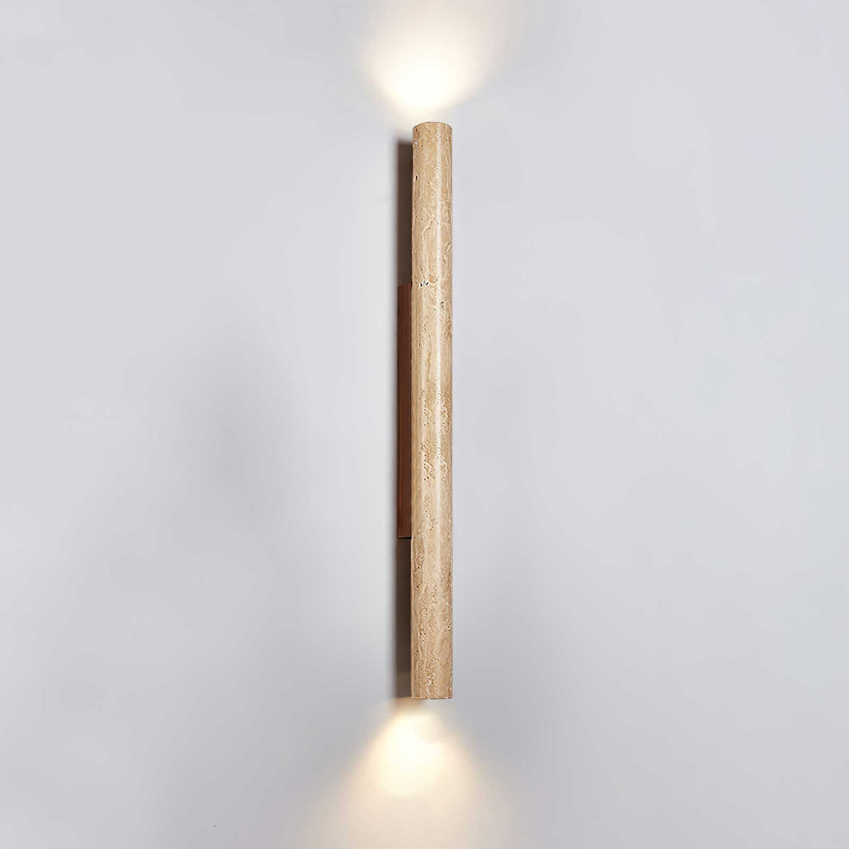 Travertine Column Wall Sconce in Yellow Travertine