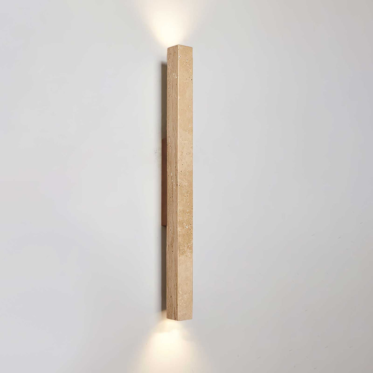 Travertine Column Wall Sconce in Yellow Travertine
