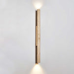Travertine Column Wall Sconce in Yellow Travertine