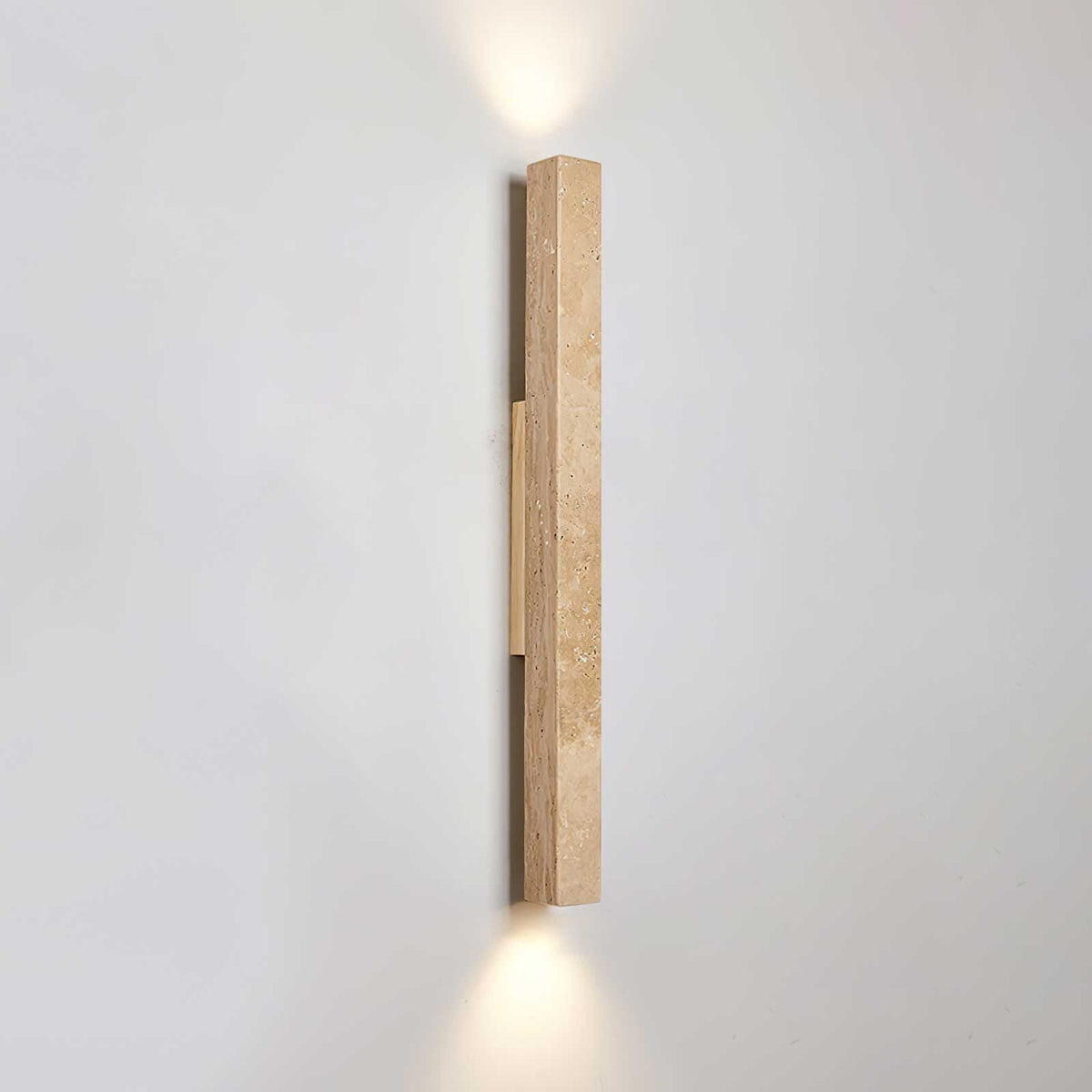 Travertine Column Wall Sconce in Yellow Travertine