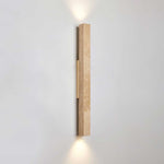 Travertine Column Wall Sconce in Yellow Travertine