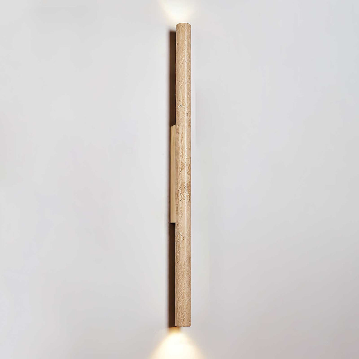 Travertine Column Wall Sconce in Yellow Travertine