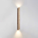 Travertine Column Wall Sconce in Yellow Travertine