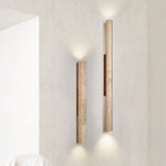 Travertine Column Wall Sconce in Yellow Travertine