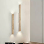 Travertine Column Wall Sconce in Yellow Travertine