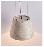 Travertine Cone Pendant Light – Natural Stone Illumination