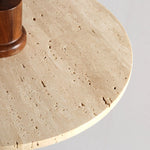 Travertine Globe Pendant Light with Wood Accent for Modern Interiors
