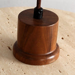 Travertine Globe Pendant Light with Wood Accent for Modern Interiors