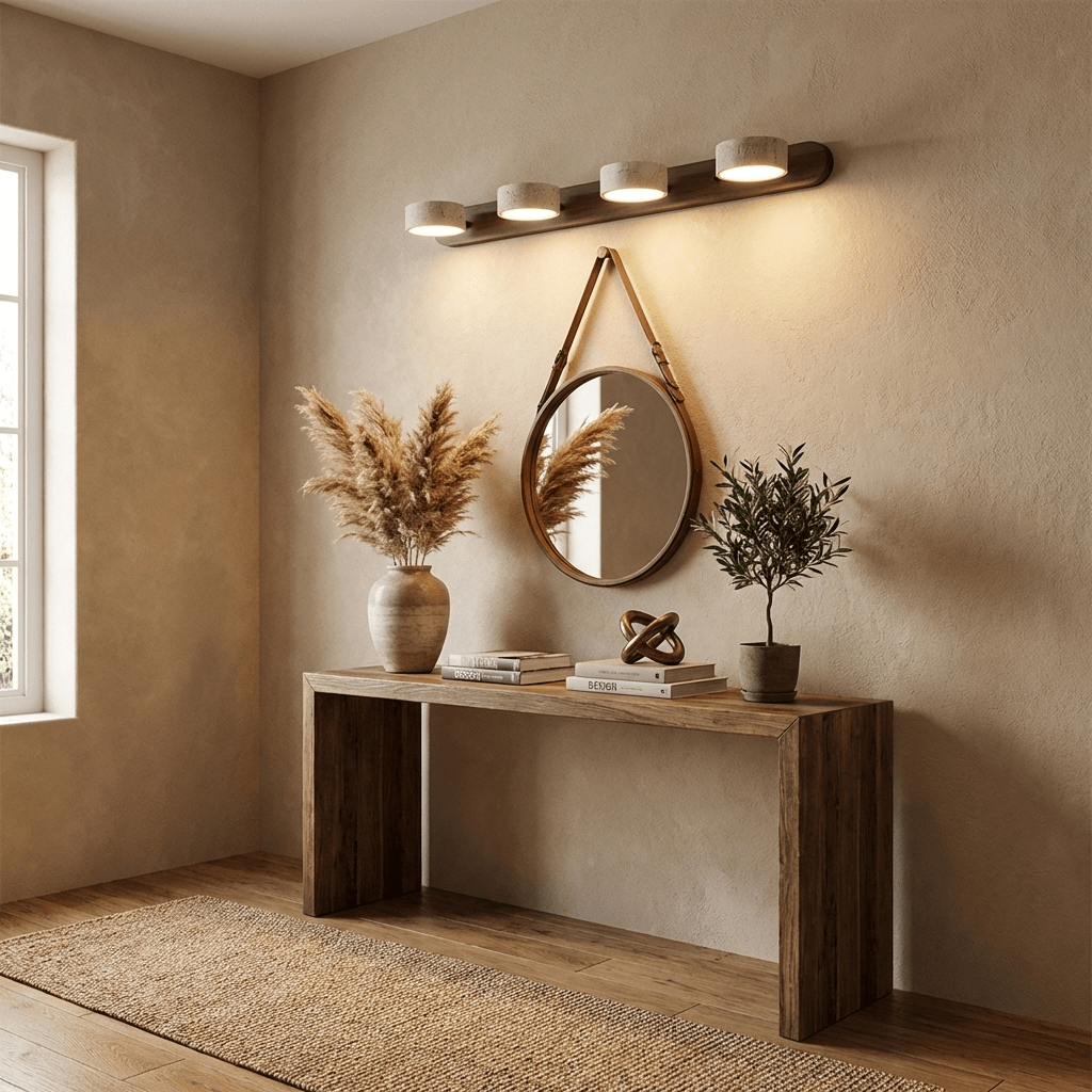Travertine Duo Wall Sconce — Natural Stone LED Wall Light