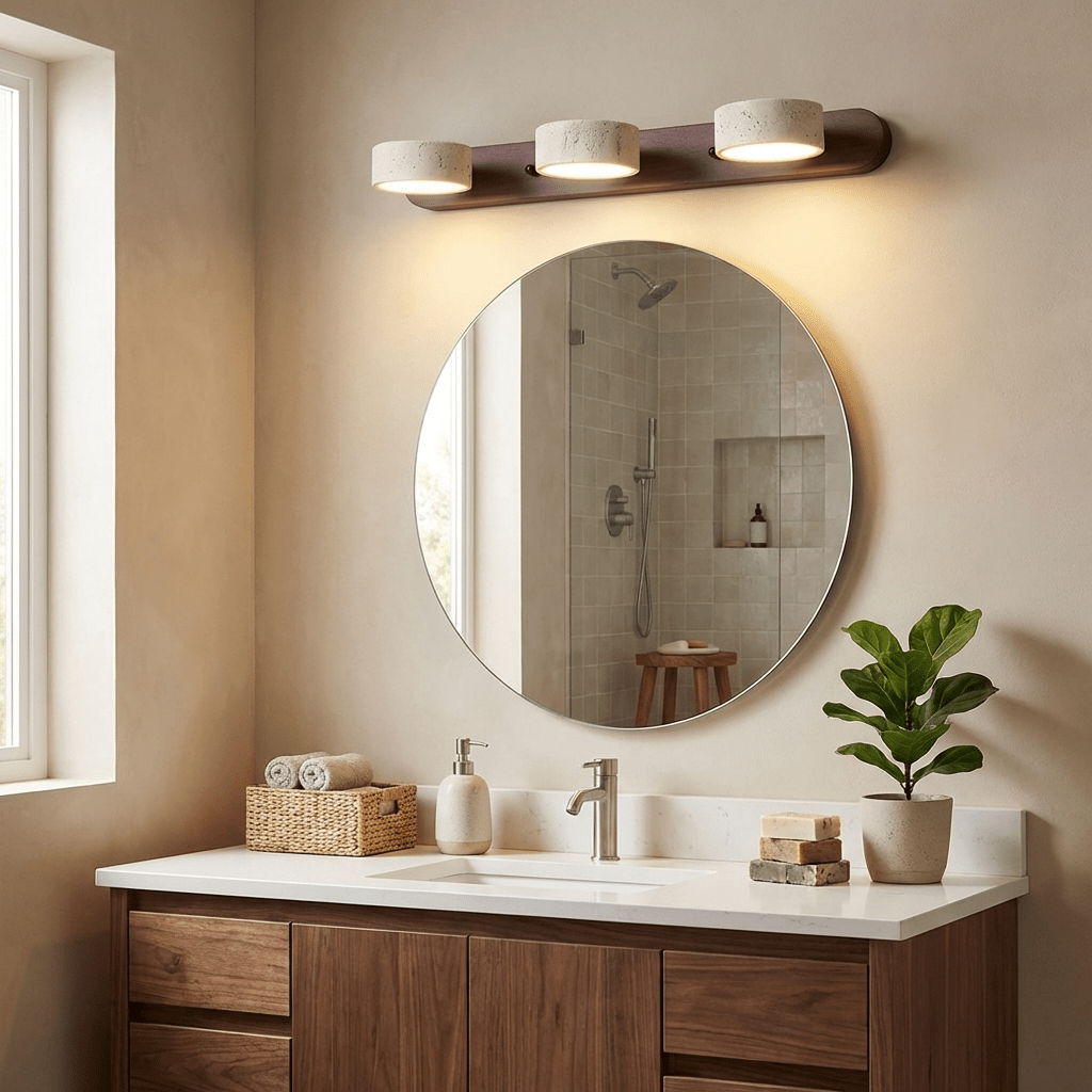 Travertine Duo Cordless LED Wall Sconce with Touch Dimming