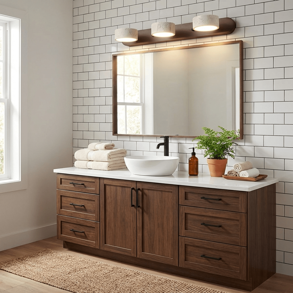 Travertine Duo Wall Sconce — Natural Stone LED Wall Light
