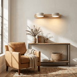 Travertine Duo Wall Sconce — Natural Stone LED Wall Light