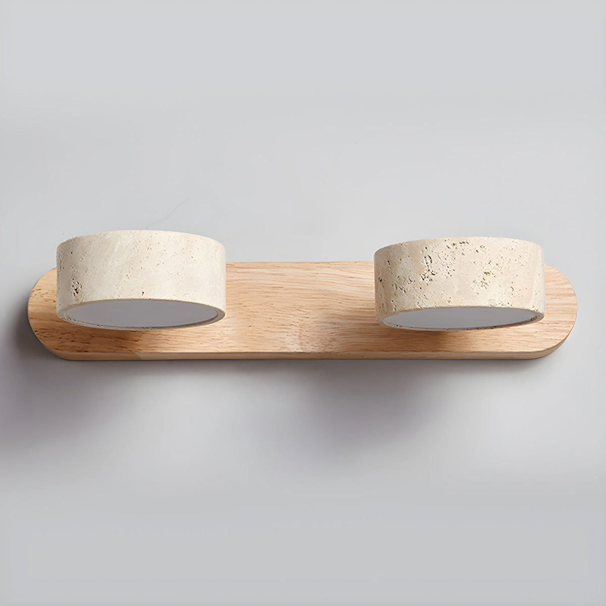 Travertine Duo Wall Sconce — Natural Stone LED Wall Light