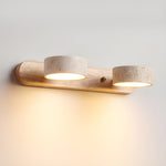 Travertine Duo Wall Sconce — Natural Stone LED Wall Light