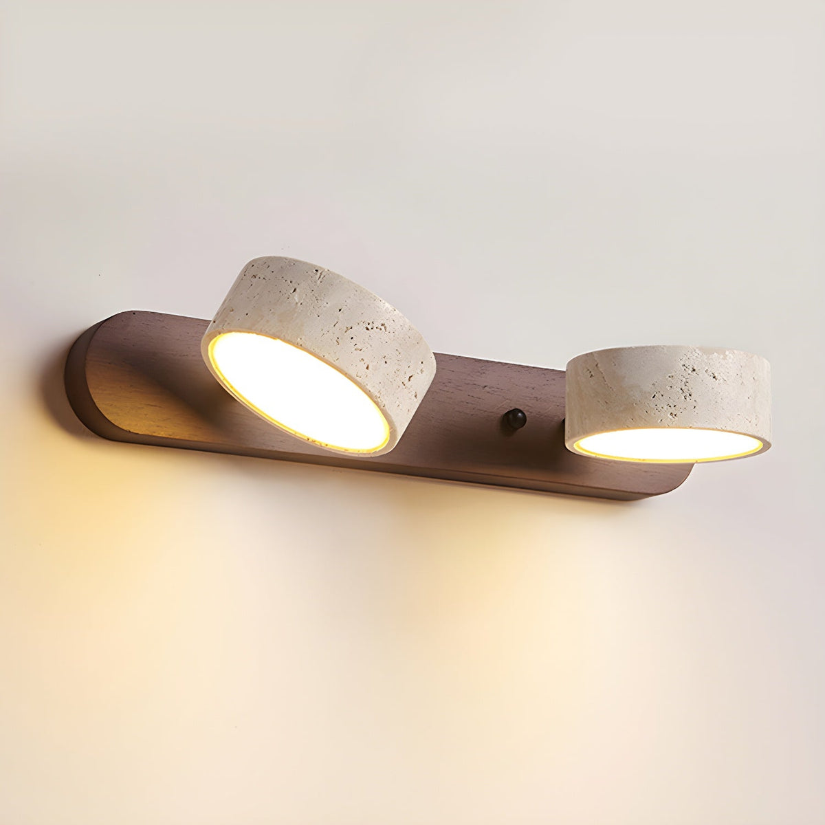 Travertine Duo Cordless LED Wall Sconce with Touch Dimming
