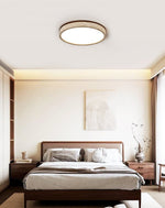 Travertine Halo Round LED Ceiling Light in Natural Stone