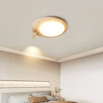 Travertine Oval Ceiling Light with Walnut Knob – Modern Natural Illumination