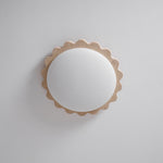 Travertine Scallop Edge Flush Mount Ceiling Light, Natural Stone LED