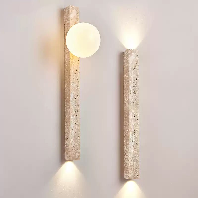 Travertine Wall Sconce with Up and Down Lighting