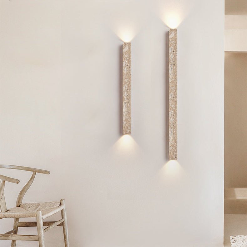 Travertine Wall Sconce with Up and Down Lighting