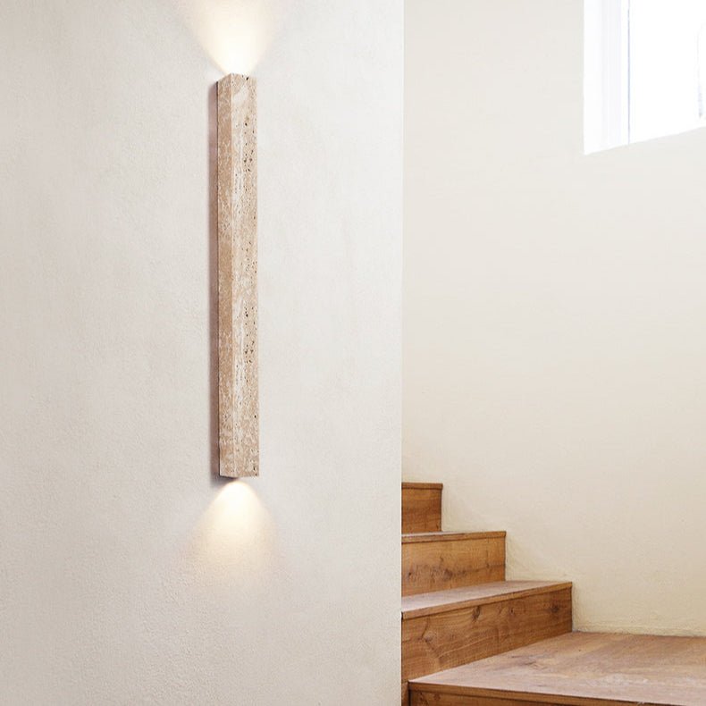 Travertine Wall Sconce with Up and Down Lighting