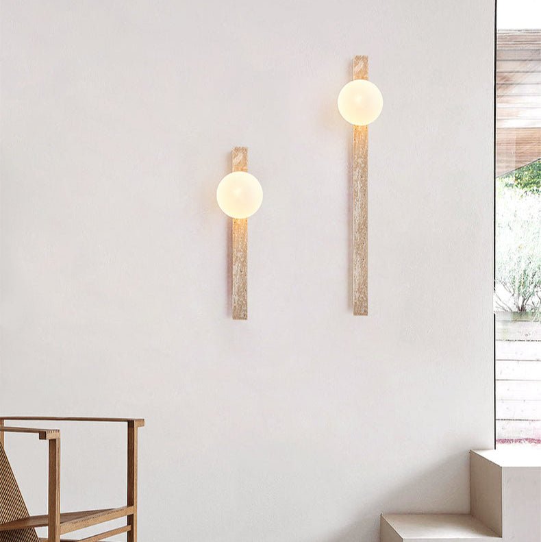 Travertine Wall Sconce with Up and Down Lighting