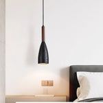 Travertine Teardrop Pendant Light — Natural Stone & Wood Designer Ceiling Lamp