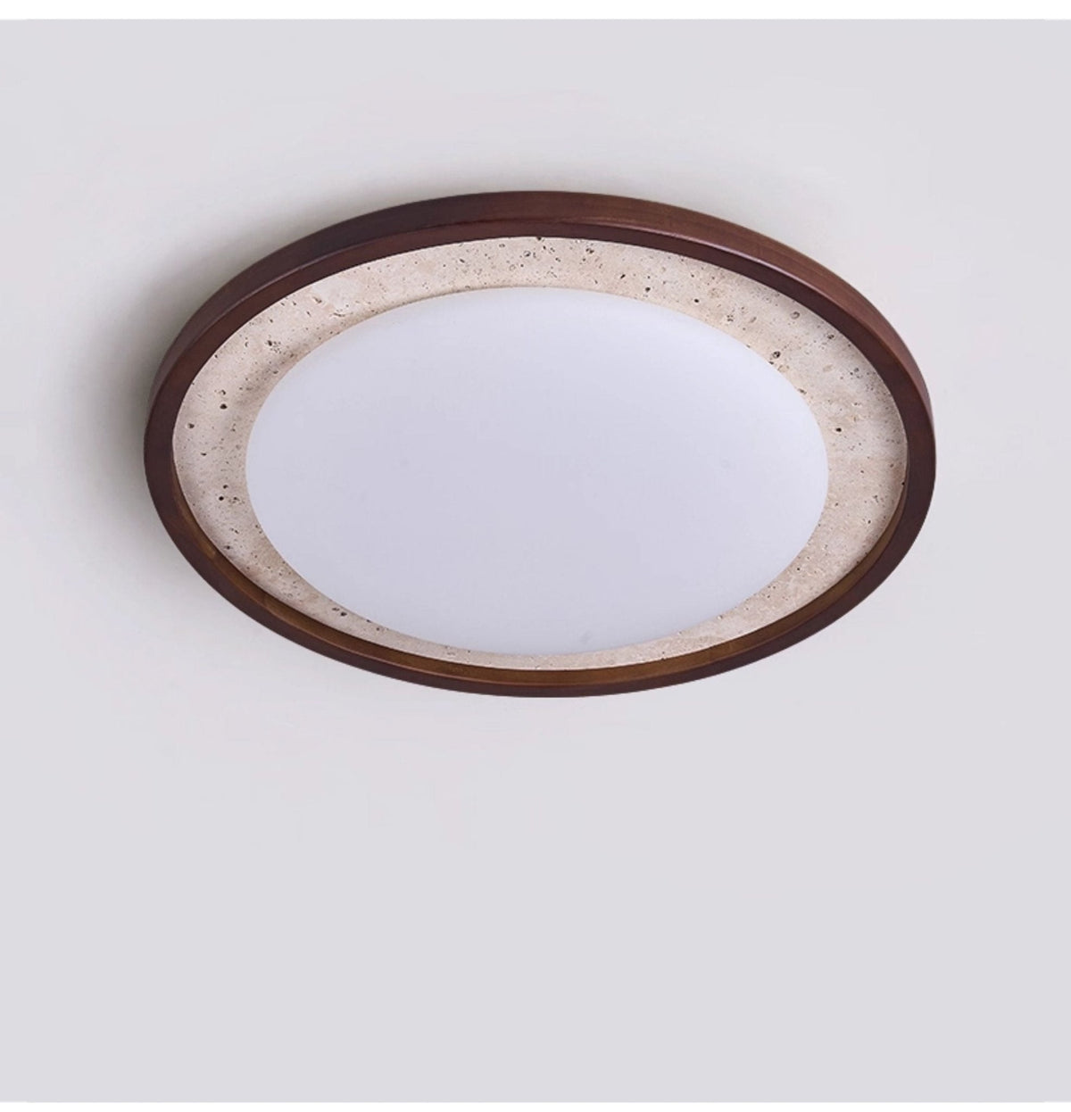 Travertine Wood LED Flush Mount Ceiling Light for Modern Interiors