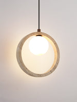 Travira Halo Pendant Light in Natural Travertine