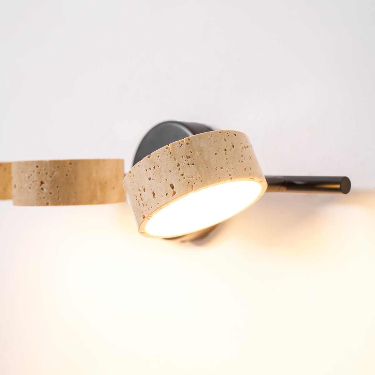 Traviso Beam Vanity Light – Travertine LED Wall Sconce, Modern Minimalist Bathroom Lighting