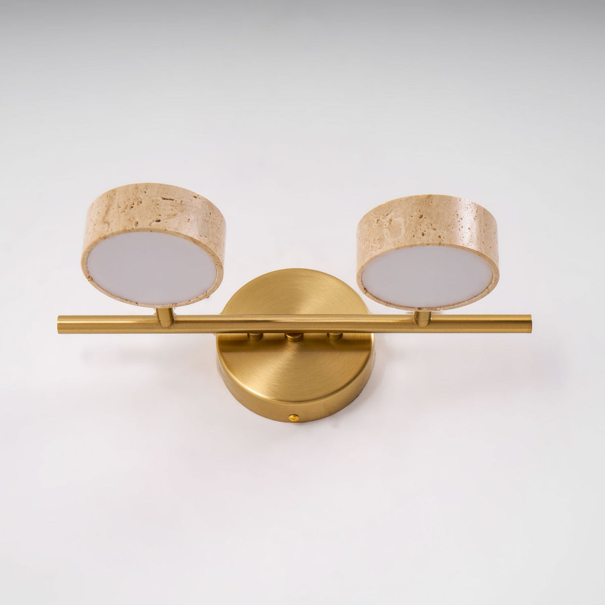 Traviso Beam Vanity Light – Travertine LED Wall Sconce, Modern Minimalist Bathroom Lighting