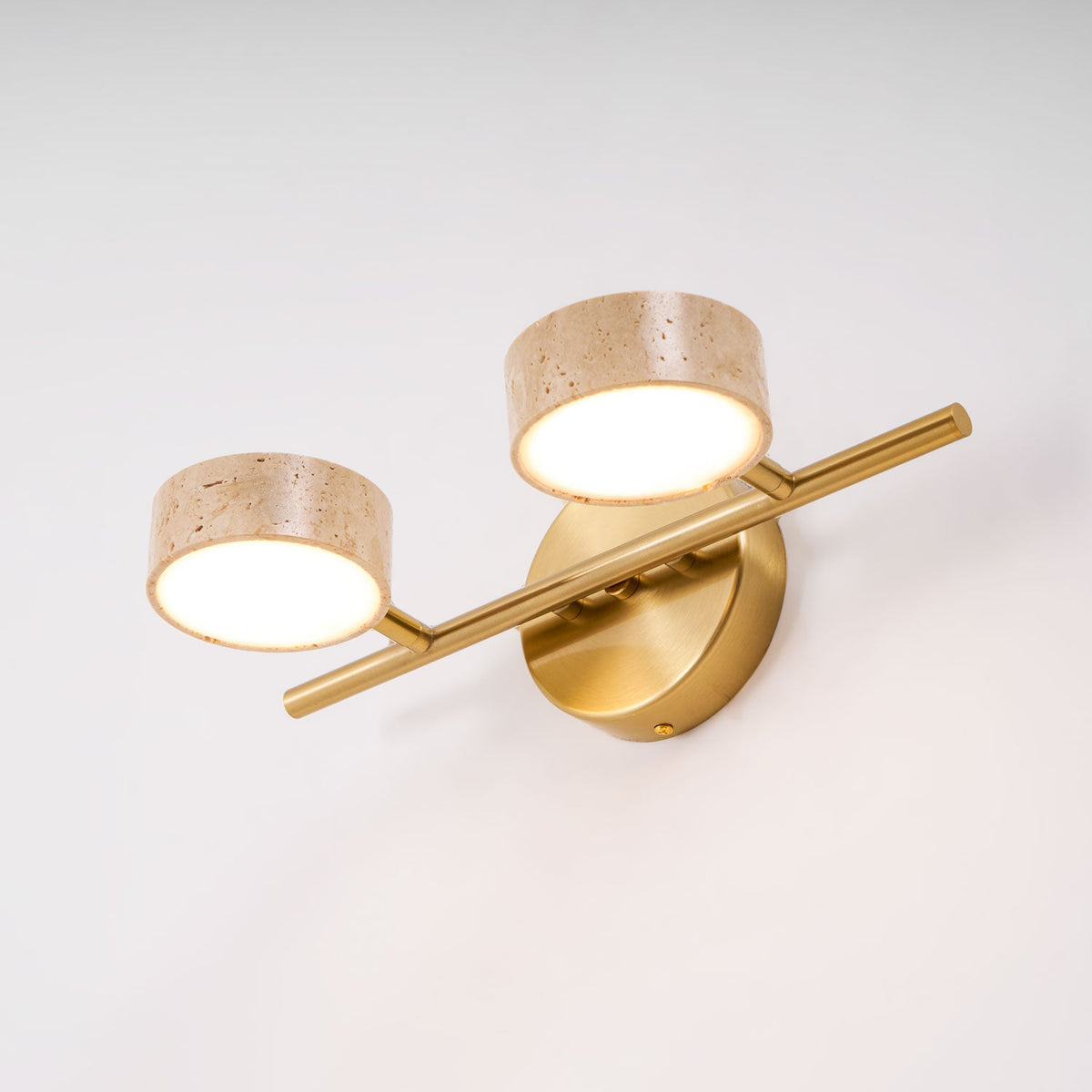 Traviso Beam Vanity Light – Travertine LED Wall Sconce, Modern Minimalist Bathroom Lighting