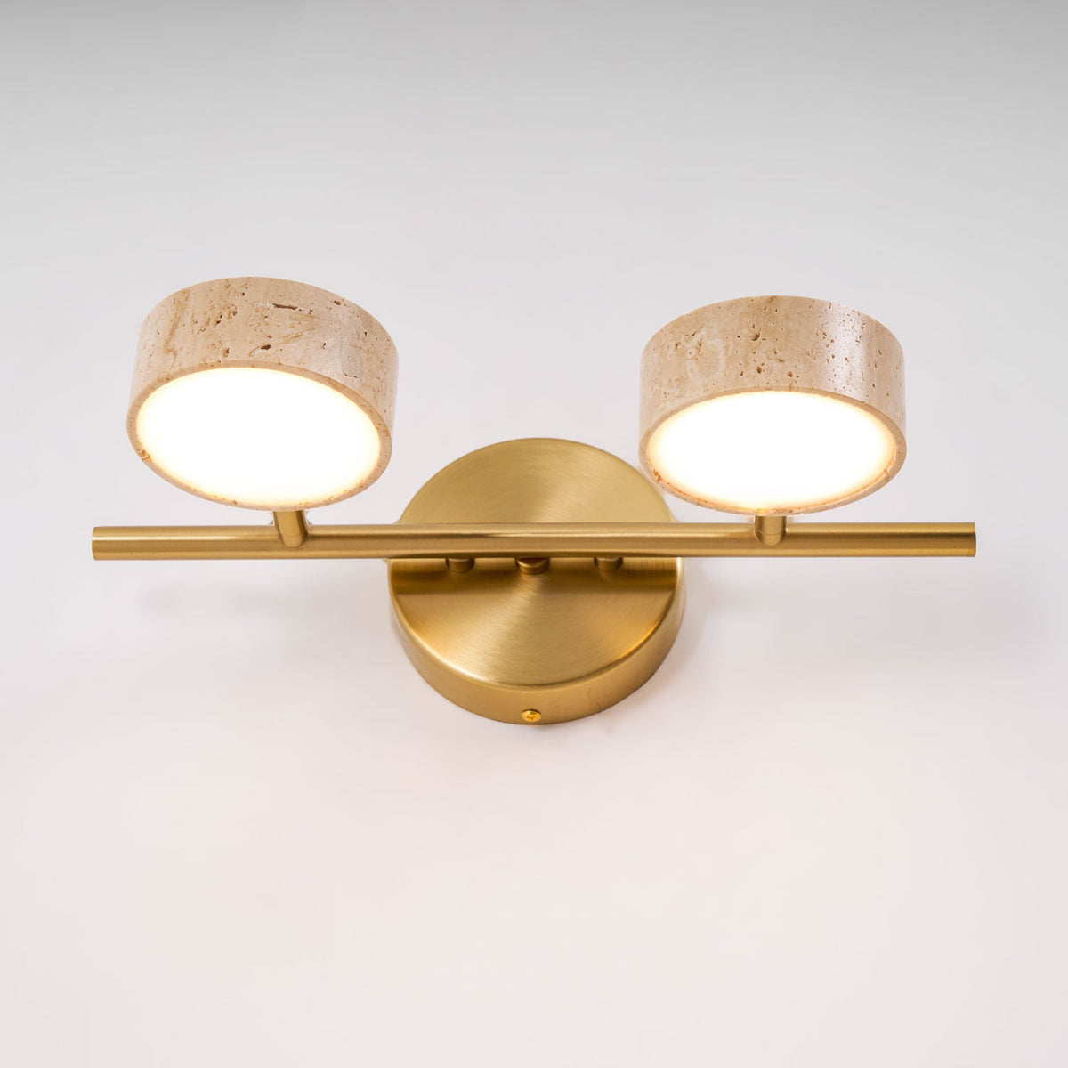 Traviso Beam Vanity Light – Travertine LED Wall Sconce, Modern Minimalist Bathroom Lighting
