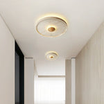 Traviso Halo Travertine LED Ceiling Light in Yellow Travertine