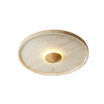 Traviso Halo Travertine LED Ceiling Light in Yellow Travertine