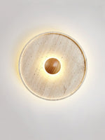 Traviso Halo Travertine LED Ceiling Light in Yellow Travertine