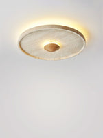 Traviso Halo Travertine LED Ceiling Light in Yellow Travertine