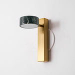 Traviso Solo Wall Sconce in Green Marble and Brass